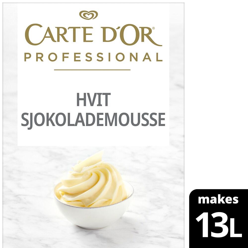 CARTE D'OR Hvit Sjokolademousse 1 x 1,8 kg - CARTE D'OR  Hvit sjokolademousse for deilig smak, enkel tilberedning og generøs mengde!