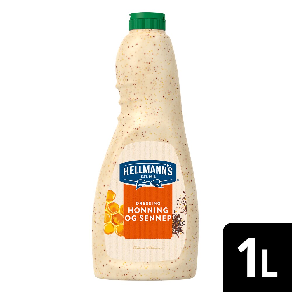 HELLMANN'S Honey Mustard dressing 6 x 1 L - HELLMANN’S Honey Mustard-dressing for smakspresisjon som holder – fra kjøkken til tallerken.