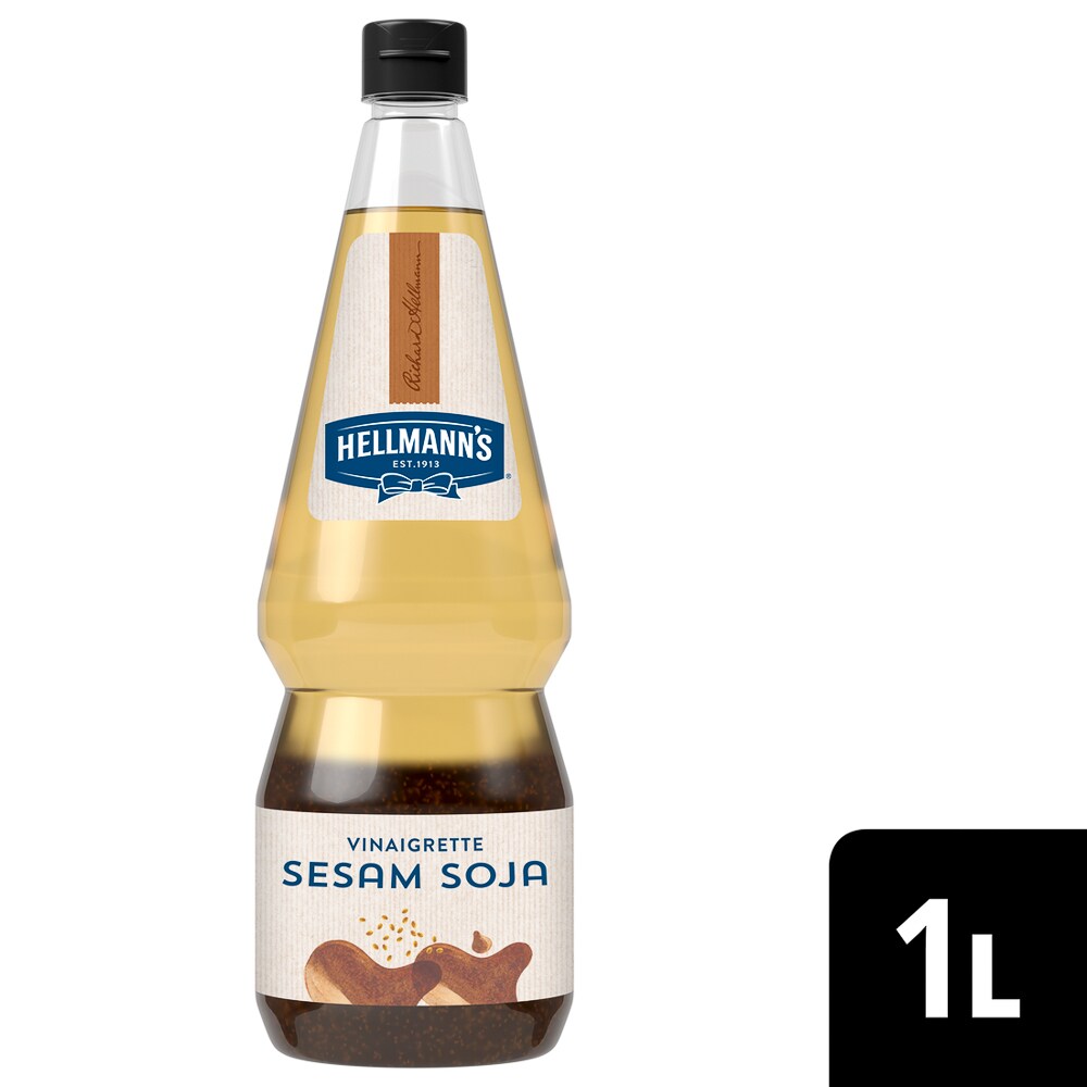 HELLMANN'S Sesam Soy Vinaigrette 6 x 1 L - HELLMANN’S Sesam-Soya Vinaigrette for smakfull, plantebasert asiatisk touch!