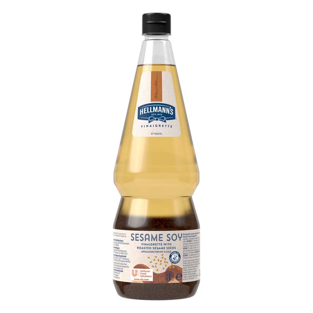 HELLMANN'S Sesam Soy Vinaigrette 6 x 1 L - HELLMANN’S Sesam-Soya Vinaigrette for smakfull, plantebasert asiatisk touch!