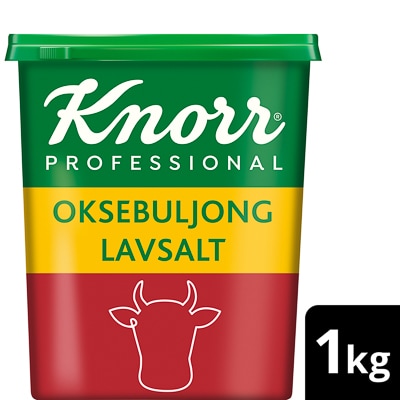 Knorr Oksebuljong, lavsalt 3 x 1 kg - Knorr Kjøttbuljong lavsalt for en ren smakfull base og krydder i restaurant- og storkjøkken!
