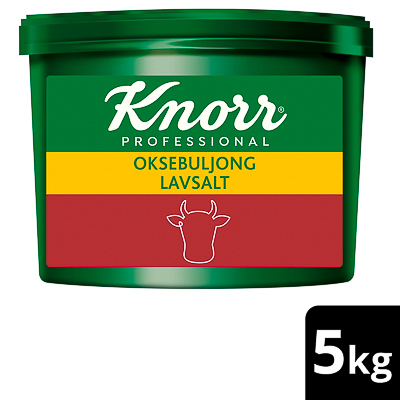 Knorr Oksebuljong, lavsalt 1 x 5 kg - Knorr Kjøttbuljong lavsalt for en ren smakfull base og krydder i restaurant- og storkjøkken!