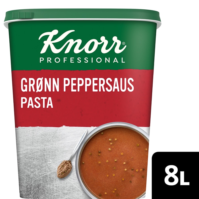 Knorr Grønn Peppersaus, pasta 6 x 1 kg - Knorr Grönn Pebersaus for et raskt tilberedt, varmebestandig sausalternativ med aromatisk peber smak!