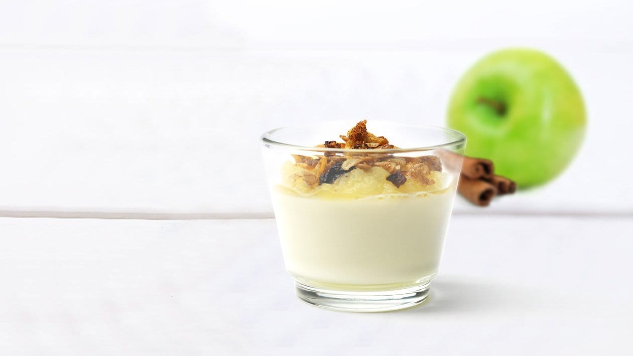 Eplepannacotta med ristet kanelmüsli – - Oppskrift