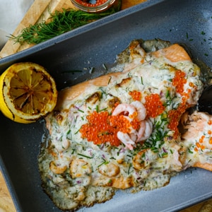 Laks med varm skagenrøre