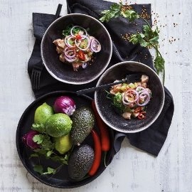 Asiatisk lakse-ceviche med lime Asiatisk lakse-ceviche med lime