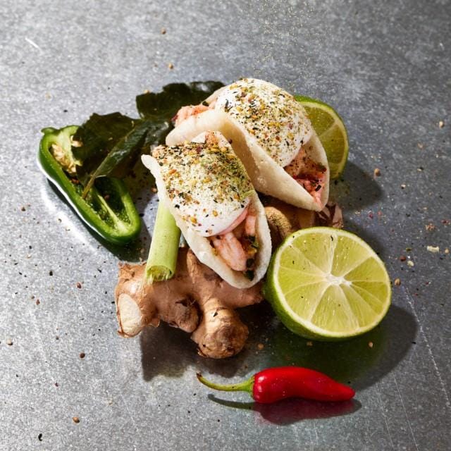 Asiatisk Skagen Gyoza Taco