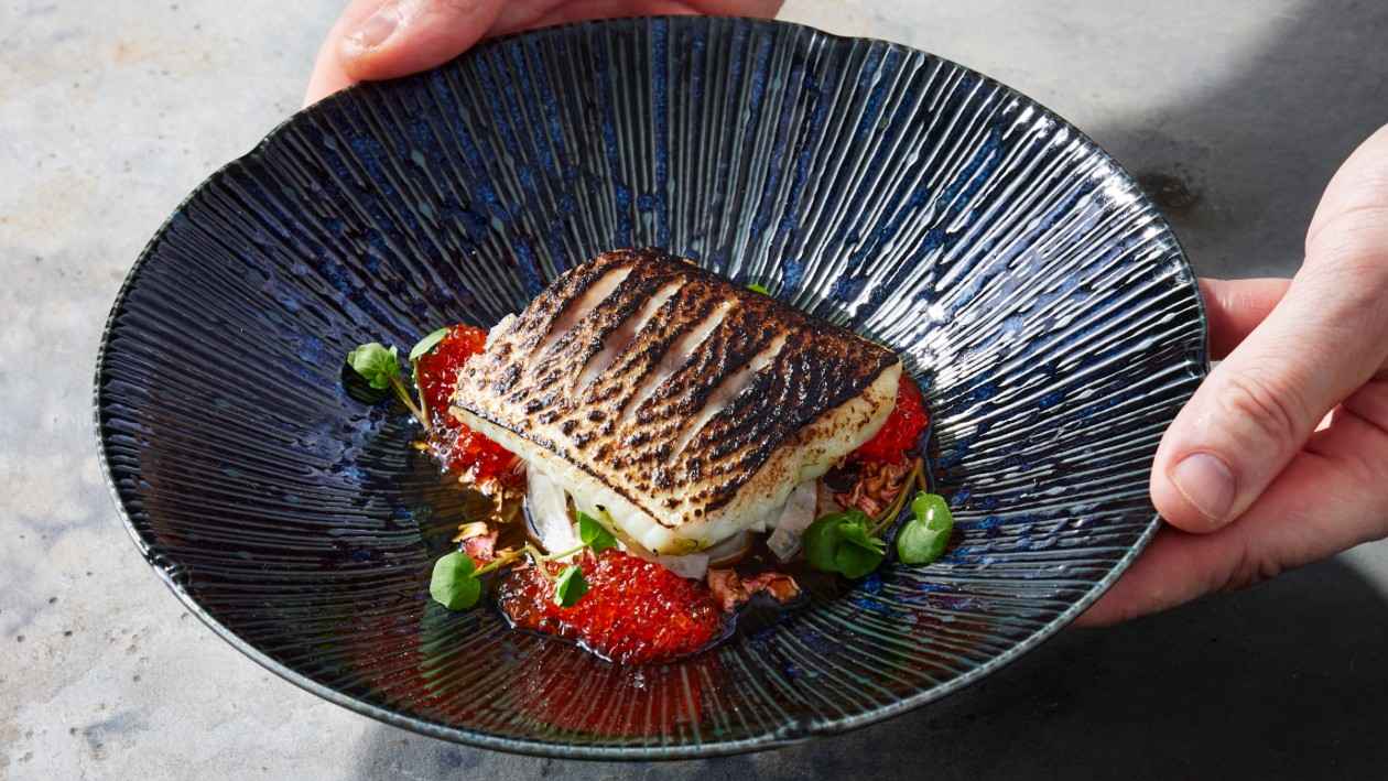 Fennikel med glasert hvitfisk og sjøgressmajones – - Oppskrift