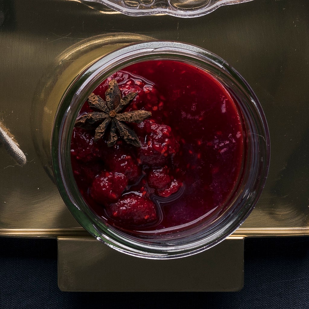Panna cotta ris à la Malta med bringebærkompott Panna cotta ris à la Malta med bringebærkompott