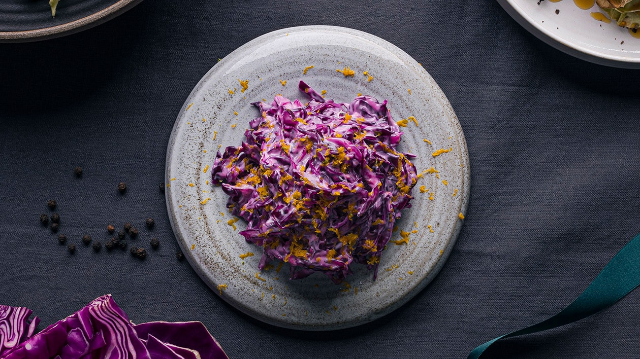 Coleslaw med rødkål, ingefær og appelsin – - Oppskrift