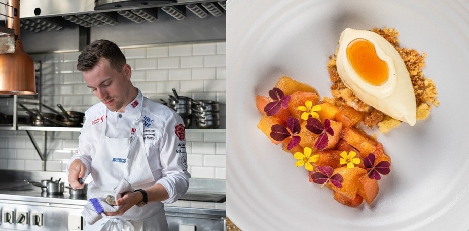 Jon Erlend Matre fra kokkelandslaget Junior lager høstmeny